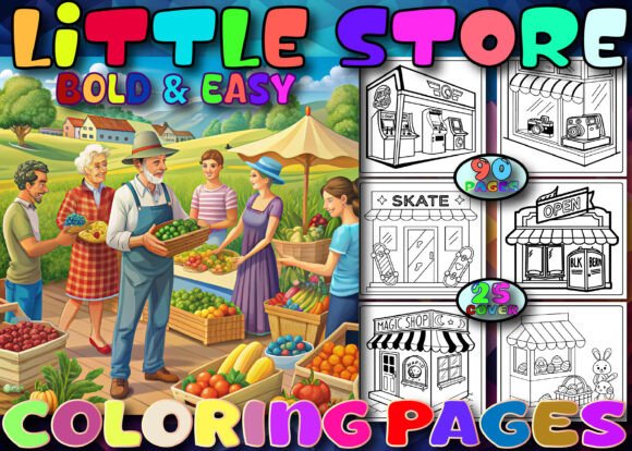 Bold & Easy Little Store Coloring Pages: A Designer's Perspective