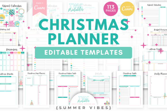 Christmas Planner Canva | Summer Vibes: A Fresh Take on Holiday Organization