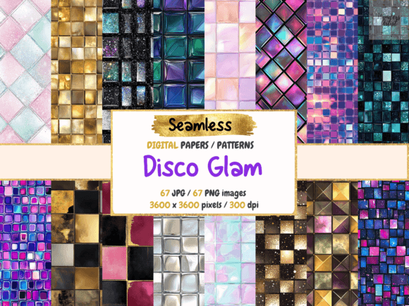 Disco Glam Seamless Digital Paper: A Sparkle for Every Project