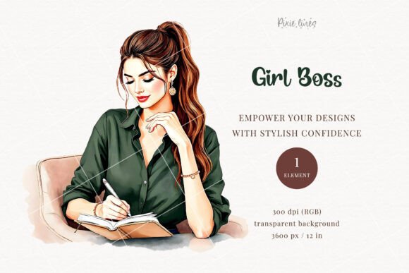 Empowering Your Designs with Motivation Girl Boss Clipart