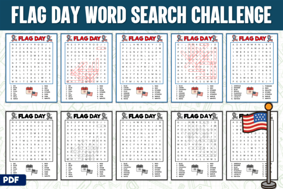 Flag Day Word Search Puzzle Challenge: Engaging Educational Design