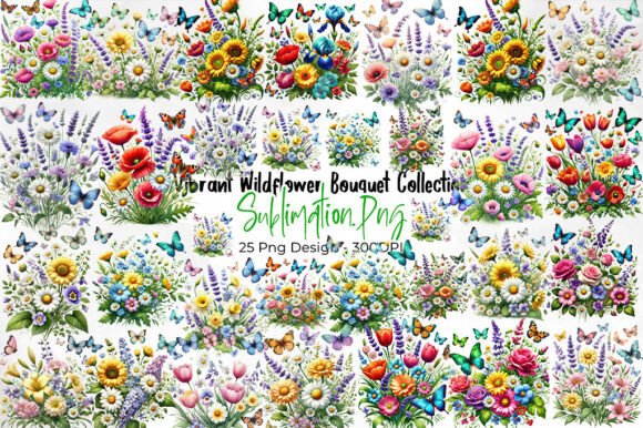 Ildflower Bouquet with Butterflies: A Designer's Delight