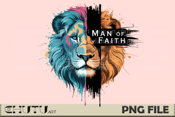 Man of Faith – Lion Cross PNG: Bold Visual Identity